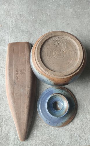 Ensemble Grès Émaillé vintage signé Béceleuf
