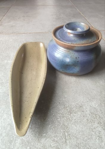 Ensemble Grès Émaillé vintage signé Béceleuf