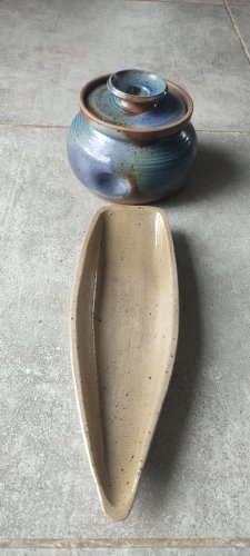 Ensemble Grès Émaillé vintage signé Béceleuf
