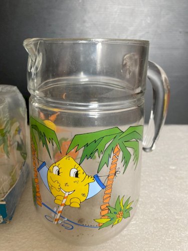 ensemble pichet + 6 Verres A Orangeade 26 Cl Luminarc Modèle Bahamas vintage