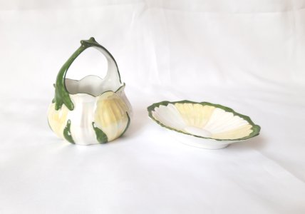 Opalescent porcelain set from Bohemia, 1950s.