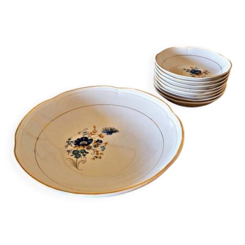 Ensemble saladier et coupelles Moulin des Loups Volubilis