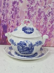 ensemble soupière décorative et plat orchies moulin des loups santiago