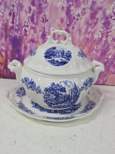 ensemble soupière décorative et plat orchies moulin des loups santiago