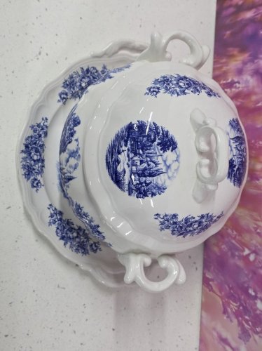 ensemble soupière décorative et plat orchies moulin des loups santiago