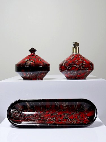 Ensemble vintage années 50-60 Vincenzo Nason Murano verre aventurine collection