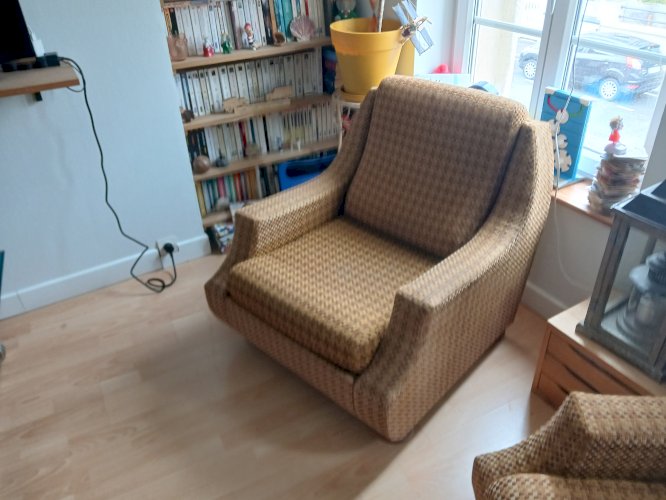 Ensemble vintage années 70 : canapé 3 places + 2 fauteuils