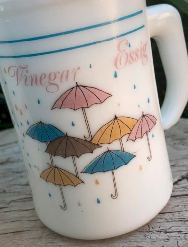 Ensemble vintage huile et vinaigre en opaline Cerve made in Italy