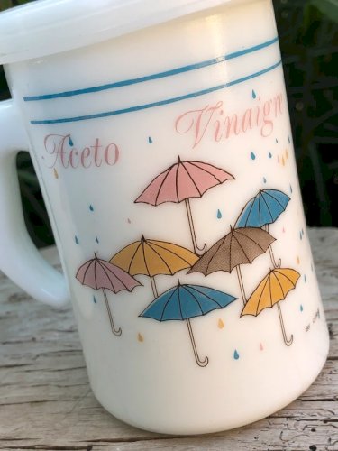 Ensemble vintage huile et vinaigre en opaline