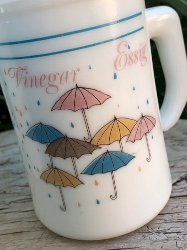 Ensemble vintage huile et vinaigre en opaline