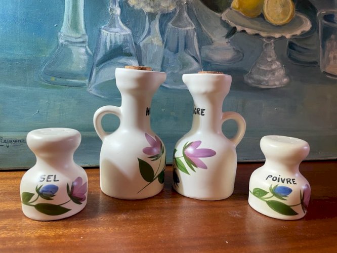 Poteries du Marais huile vinaigre sel poivre 1970