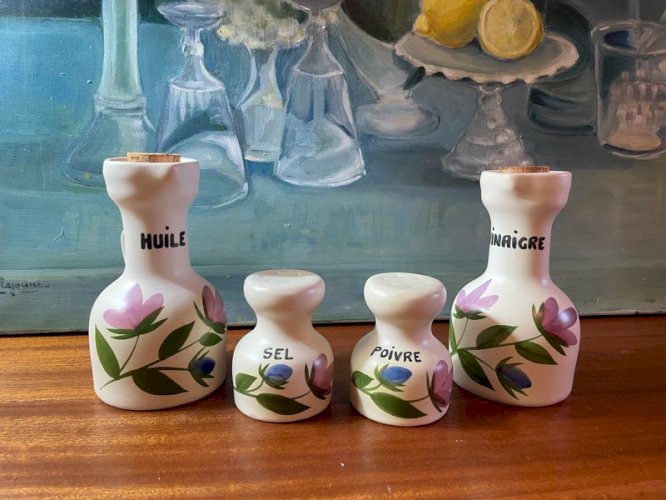 Poteries du Marais huile vinaigre sel poivre 1970