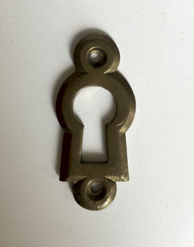 entree de serrure ancienne en laiton hauteur 37 mm n° 4