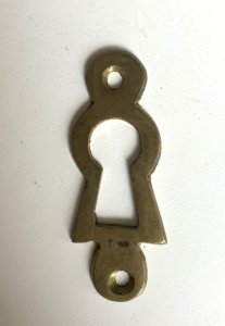 entree de serrure ancienne en laiton hauteur 44 mm n° 2