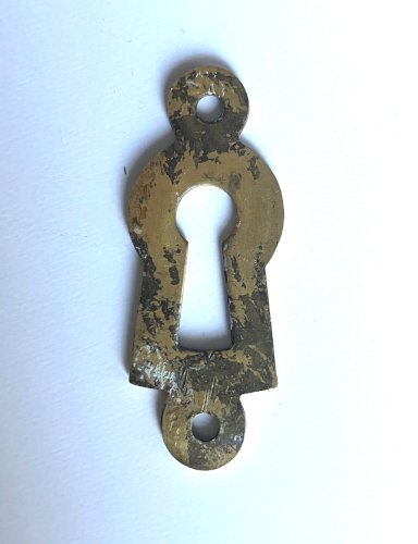 entree de serrure ancienne en laiton hauteur 45 mm n° 5
