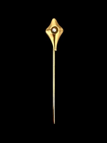 Épingle à cravate 1900 stylisée abstraite Art nouveau Autriche or 14kt Ancienne