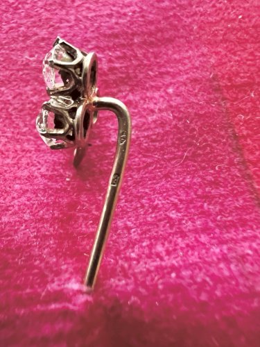 Épingle à cravate ancienne fin XIXe siècle, argent,vermeil, poinçon Sanglier