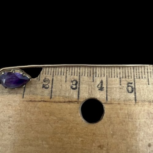Épingle à cravate ancienne géorgienne or 18 Carats améthyste début XIXe siècle