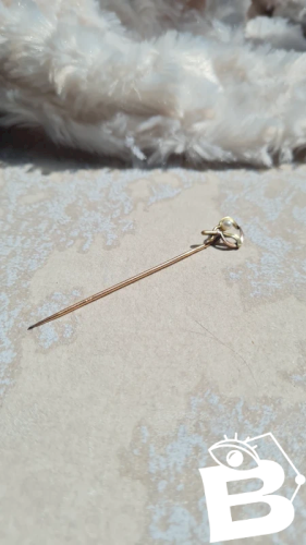 épingle ancienne à chapeau porte-bonheur( gui ) plaqué or pour collection - Broche Fix