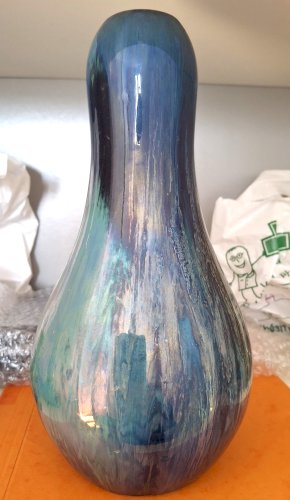 Epoque Art Déco 1920 Vase iridescent Alphonse Cythère (1861-1941) 26 cm signé