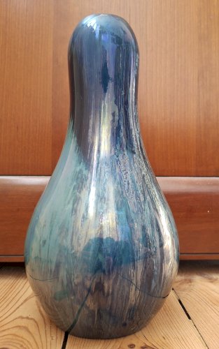 Epoque Art Déco 1920 Vase iridescent Alphonse Cythère (1861-1941) 26 cm signé