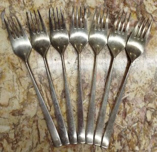 ERCUIS Set of 6 Art Deco Forks Silver Metal Silverware Goldsmith 6VitC 19/12