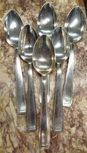 ERCUIS Set of 6 Large Spoons Silver Plated Metal Goldsmith Hallmark 6VitC 19/12