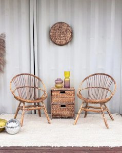 Ernest, the pair of rattan armchairs N°185