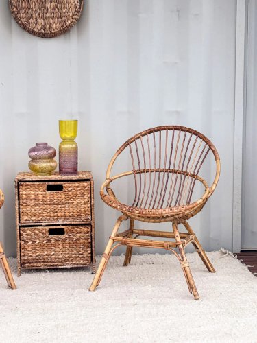 Ernest, la paire de fauteuils en rotin N°185