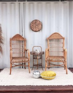 Ernest, the pair of rattan armchairs No. 186