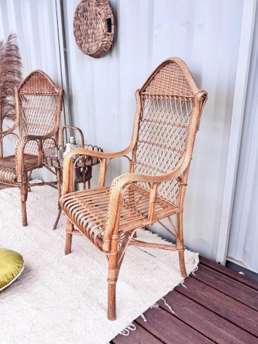 Ernest, la paire de fauteuils en rotin N°186