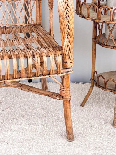 Ernest, la paire de fauteuils en rotin N°186