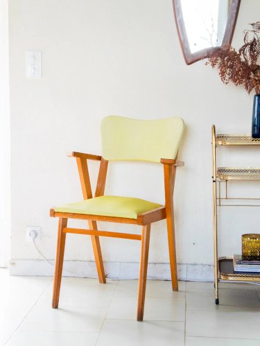Ernest, le fauteuil bridge jaune N°140