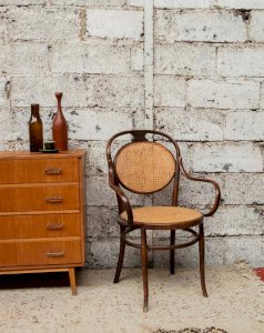 Ernest, the caned wooden armchair N°589