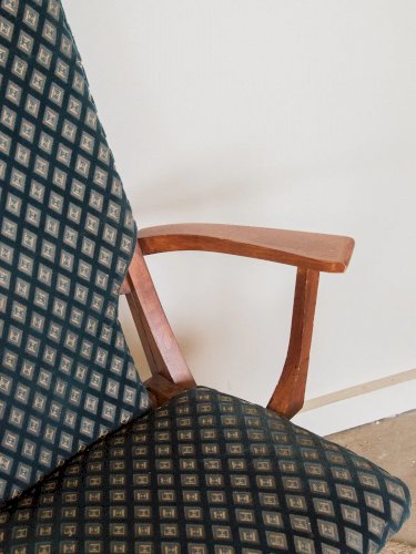 Ernest, le fauteuil en tissu bleu N°119