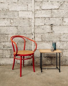 Ernest, the red wooden armchair No. 58