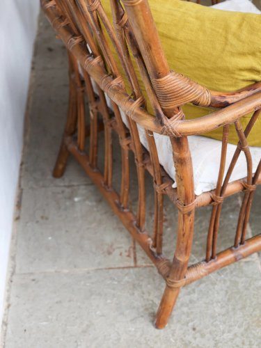 Ernest, le grand fauteuil en bambou et tissu N°691