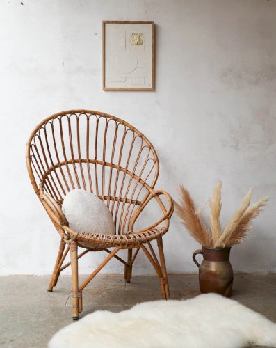 Ernest, le grand fauteuil en rotin clair N°692