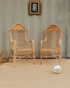 Ernest, the lot of rattan armchairs No. 624
