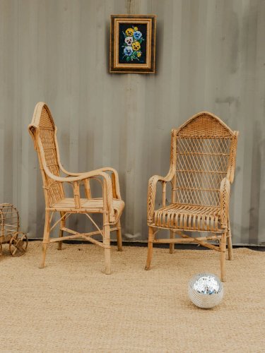 Ernest, le lot de fauteuils en rotin N°624