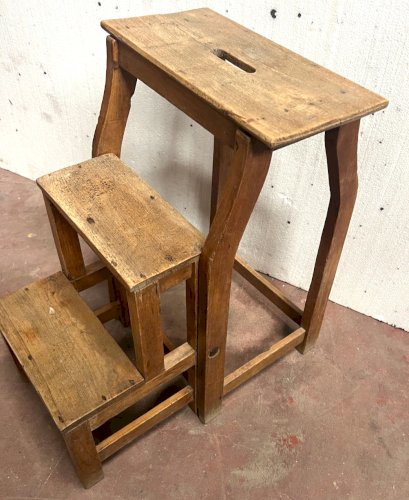 escalier de bibliotheque en hetre naturel XIX siècle