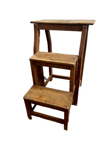 escalier de bibliotheque en hetre naturel XIX siècle