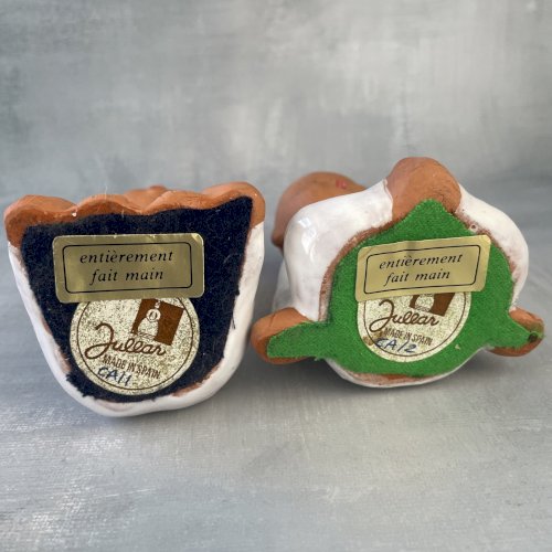 ESPAGNE 2 figurines vintage terre cuite enfant bébé JULLAR fait main