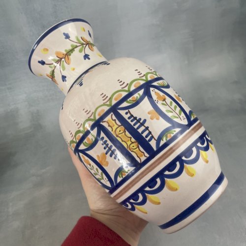 ESPAGNE vase céramique poterie espagnole signé CN CM R. 60 ? à identifier