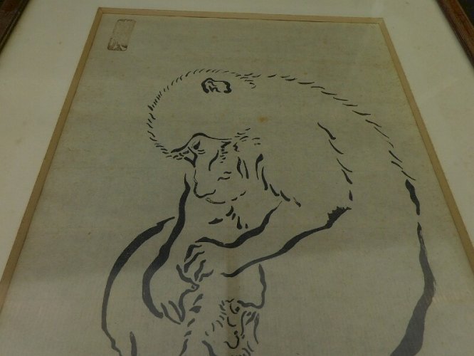 ESTAMPE ASIATIQUE DE 2 SINGES