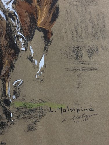 Estampe d'Art Epreuve d'artiste Louis Ferdinand Malespina 1874-1940 Cheval
