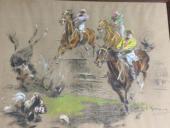 Estampe d'Art Epreuve d'artiste Louis Ferdinand Malespina 1874-1940 Cheval