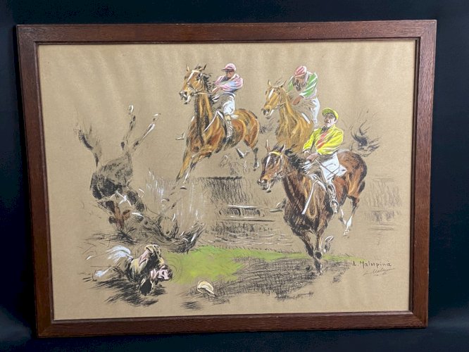 Estampe d'Art Epreuve d'artiste Louis Ferdinand Malespina 1874-1940 Cheval