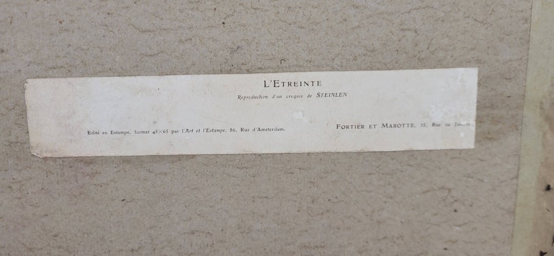 Estampe Le Baiser de Steinlen (1859 - 1923)