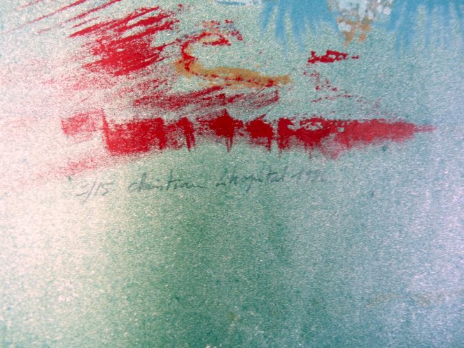 Estampe XX° N° 3/15 signée Christian Lhopital 1986, D - 66 x 50 cm